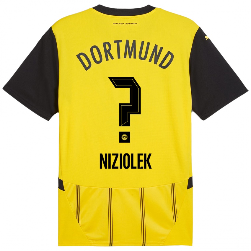 Uomo Maglia Alex Niziolek #0 Giallo Nero Kit Gara Home 2024/25 Maglietta