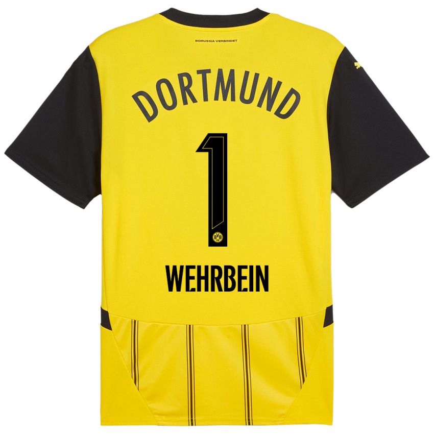 Uomo Maglia Jan-Mattis Wehrbein #1 Giallo Nero Kit Gara Home 2024/25 Maglietta