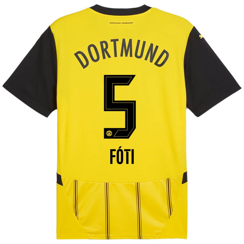 Uomo Maglia António Fóti #5 Giallo Nero Kit Gara Home 2024/25 Maglietta