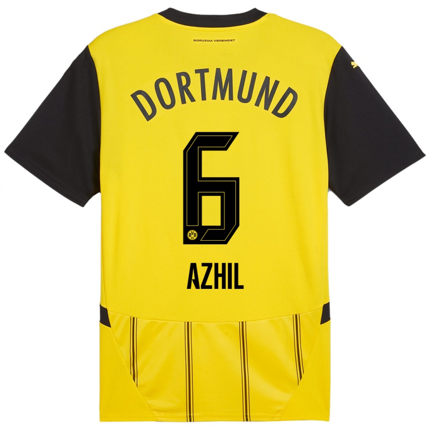 Uomo Maglia Ayman Azhil #6 Giallo Nero Kit Gara Home 2024/25 Maglietta