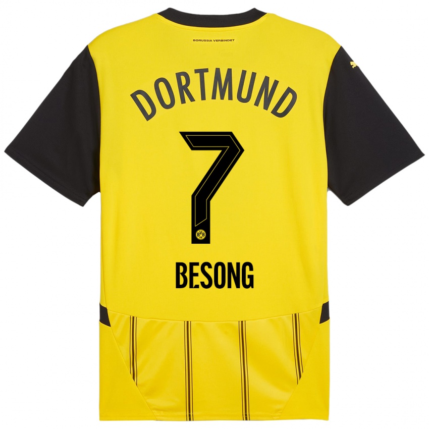 Uomo Maglia Paul-Philipp Besong #7 Giallo Nero Kit Gara Home 2024/25 Maglietta