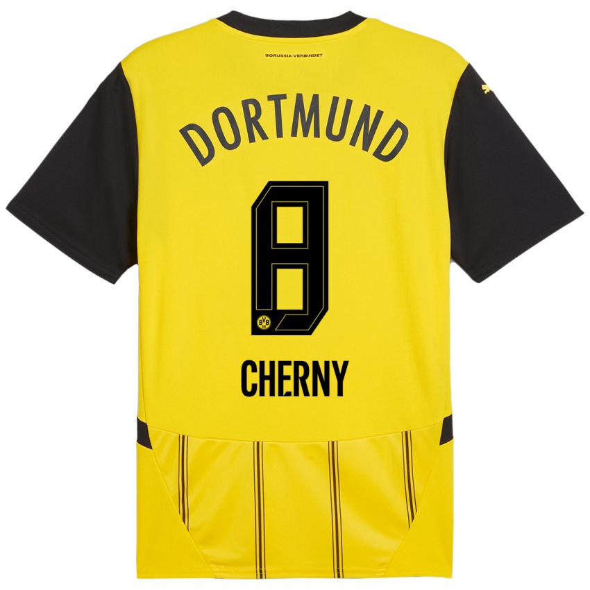 Uomo Maglia Nick Cherny #8 Giallo Nero Kit Gara Home 2024/25 Maglietta