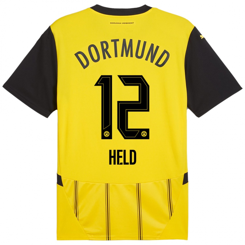 Uomo Maglia Aaron Held #12 Giallo Nero Kit Gara Home 2024/25 Maglietta