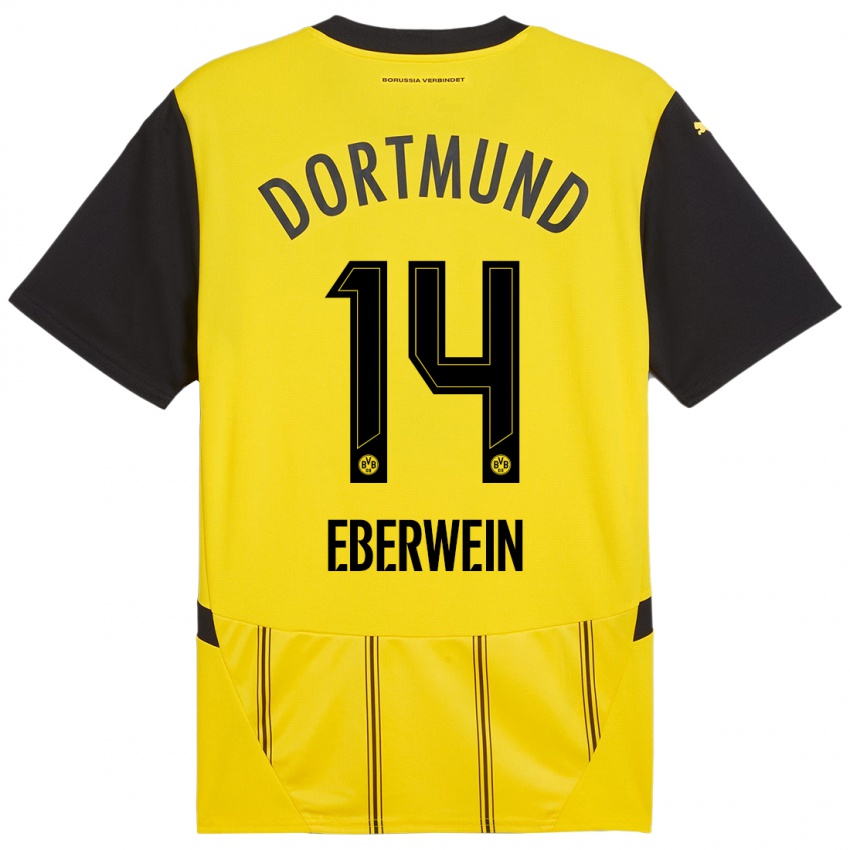 Uomo Maglia Michael Eberwein #14 Giallo Nero Kit Gara Home 2024/25 Maglietta