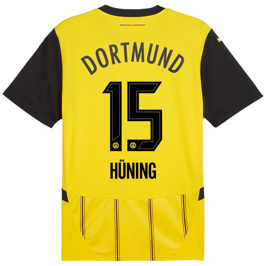 Uomo Maglia Ben Hüning #15 Giallo Nero Kit Gara Home 2024/25 Maglietta