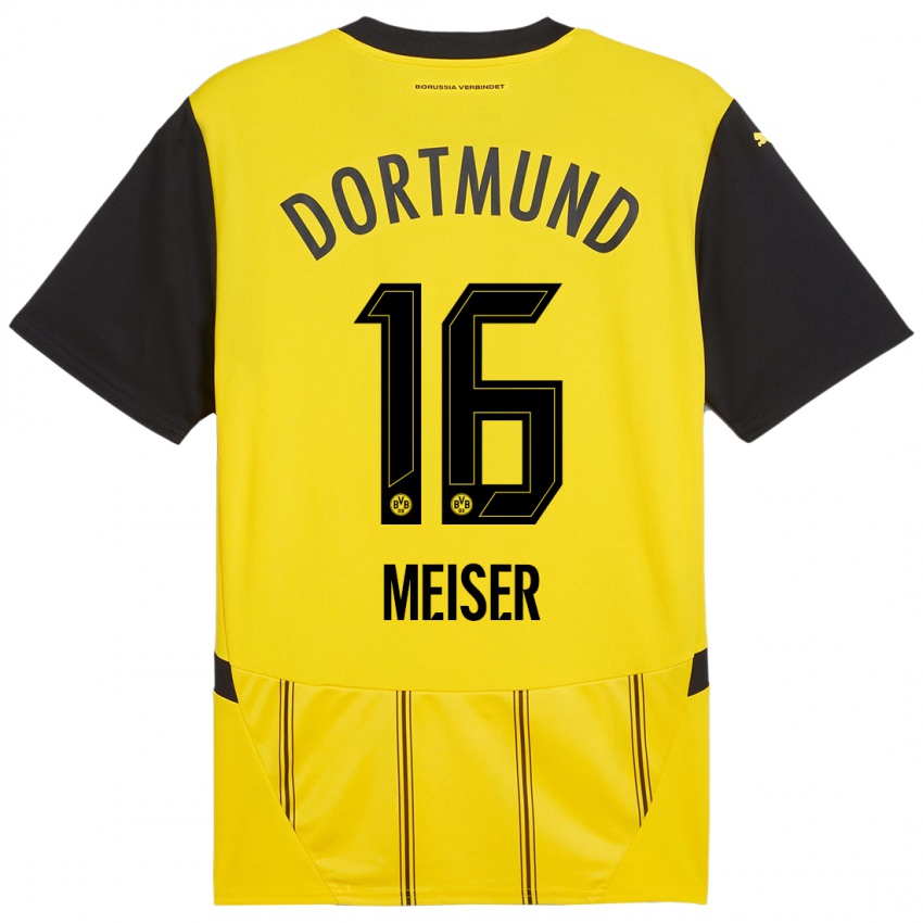 Uomo Maglia Tyler Meiser #16 Giallo Nero Kit Gara Home 2024/25 Maglietta