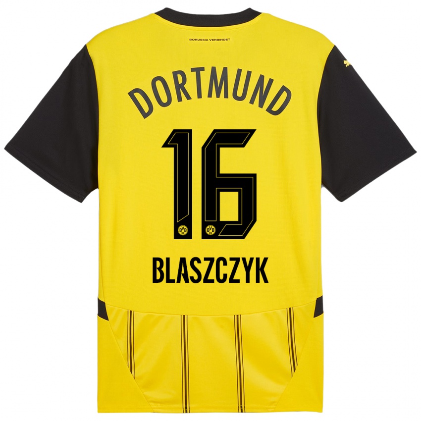 Uomo Maglia Oliwer Blaszczyk #16 Giallo Nero Kit Gara Home 2024/25 Maglietta