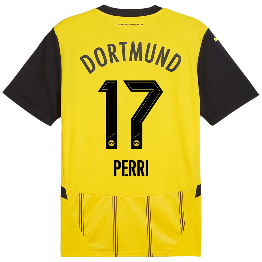 Uomo Maglia Luca Perri #17 Giallo Nero Kit Gara Home 2024/25 Maglietta