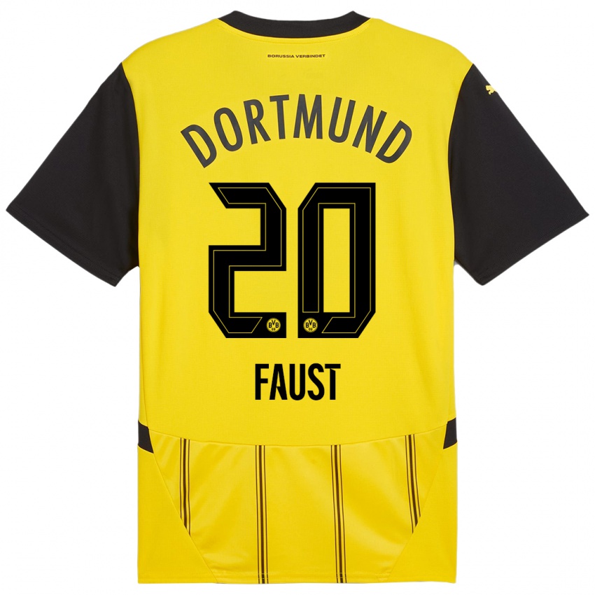 Uomo Maglia Tom Faust #20 Giallo Nero Kit Gara Home 2024/25 Maglietta