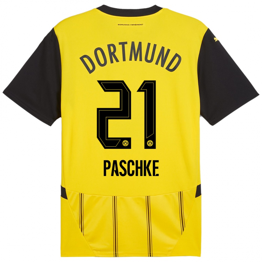 Uomo Maglia Felix Paschke #21 Giallo Nero Kit Gara Home 2024/25 Maglietta