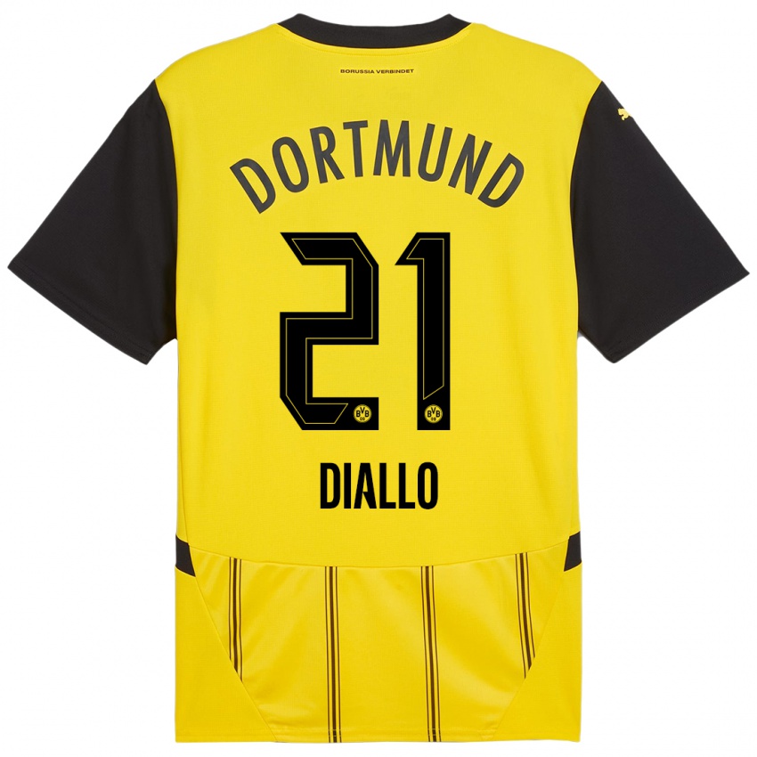 Uomo Maglia Ousmane Diallo #21 Giallo Nero Kit Gara Home 2024/25 Maglietta