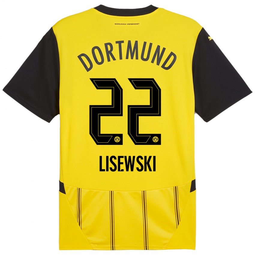 Uomo Maglia Robin Lisewski #22 Giallo Nero Kit Gara Home 2024/25 Maglietta