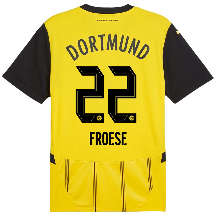 Uomo Maglia Julien Froese #22 Giallo Nero Kit Gara Home 2024/25 Maglietta