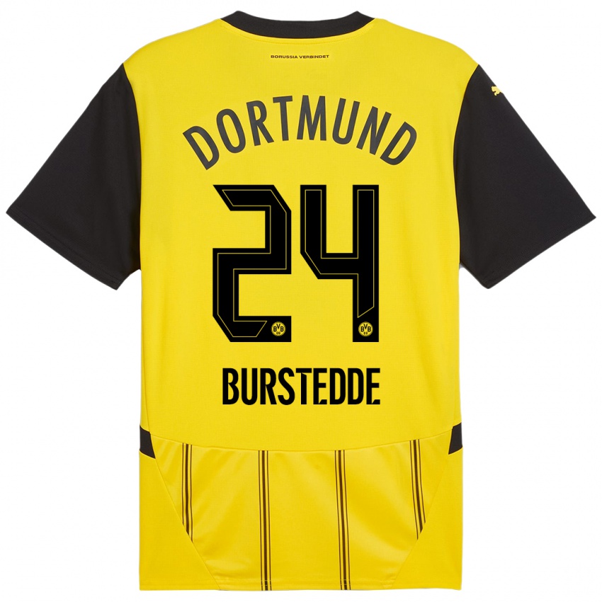 Uomo Maglia Joshua Burstedde #24 Giallo Nero Kit Gara Home 2024/25 Maglietta