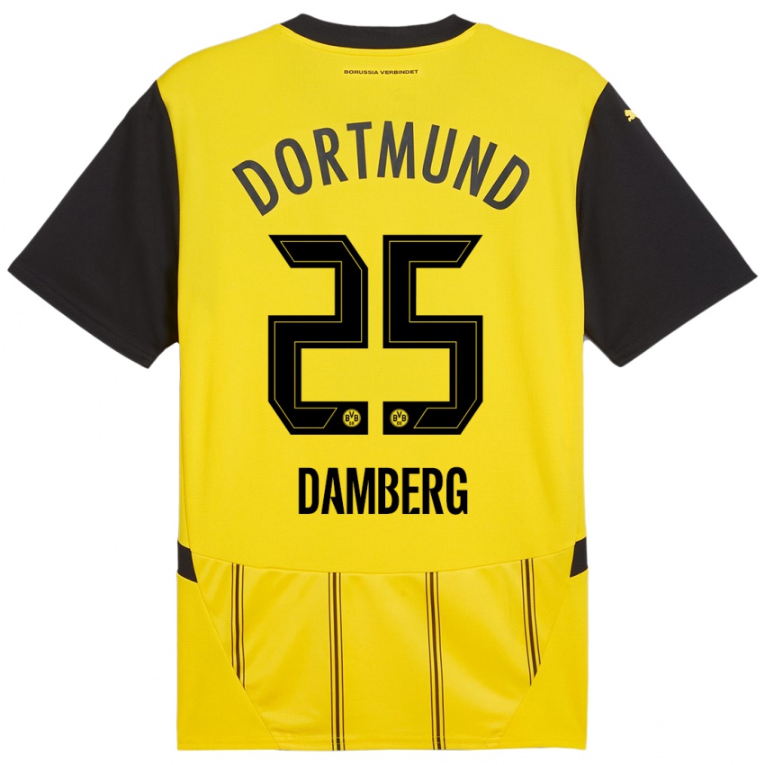 Uomo Maglia Niclas Damberg #25 Giallo Nero Kit Gara Home 2024/25 Maglietta