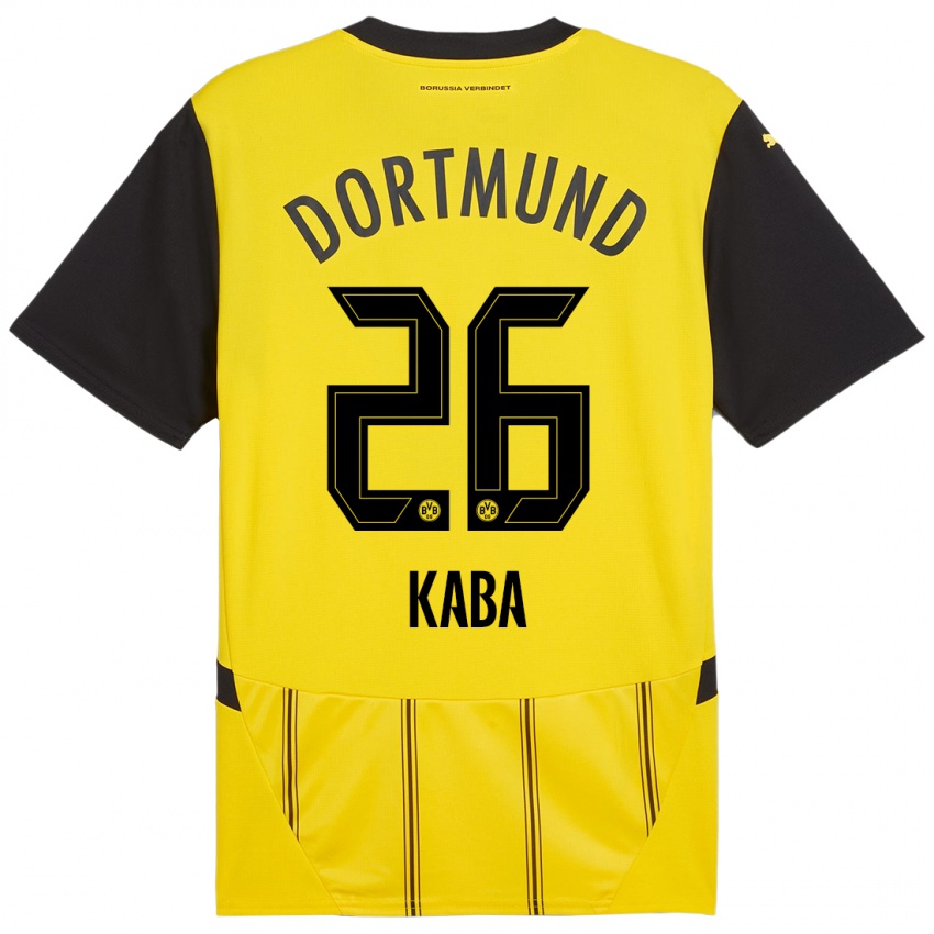 Uomo Maglia Mussa Kaba #26 Giallo Nero Kit Gara Home 2024/25 Maglietta