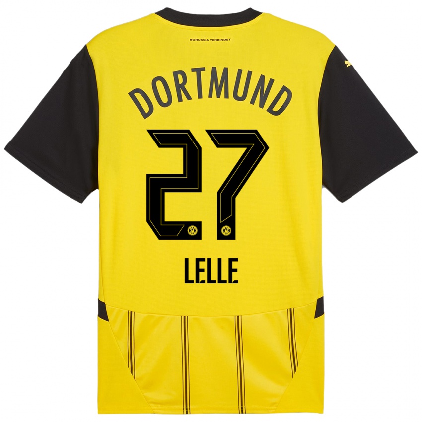 Uomo Maglia David Lelle #27 Giallo Nero Kit Gara Home 2024/25 Maglietta