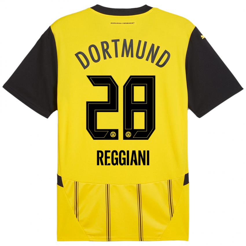 Uomo Maglia Luca Reggiani #28 Giallo Nero Kit Gara Home 2024/25 Maglietta