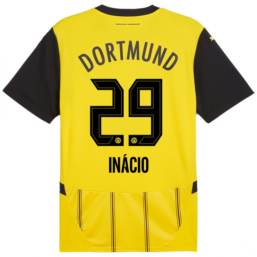 Uomo Maglia Samuele Inácio #29 Giallo Nero Kit Gara Home 2024/25 Maglietta