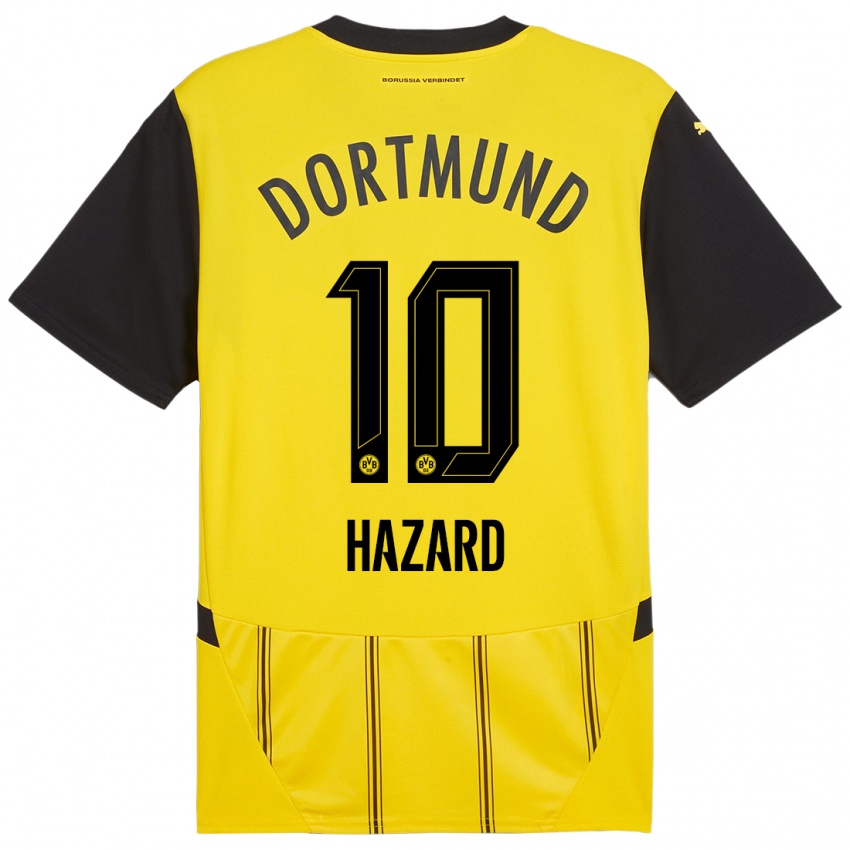 Uomo Maglia Thorgan Hazard #10 Giallo Nero Kit Gara Home 2024/25 Maglietta