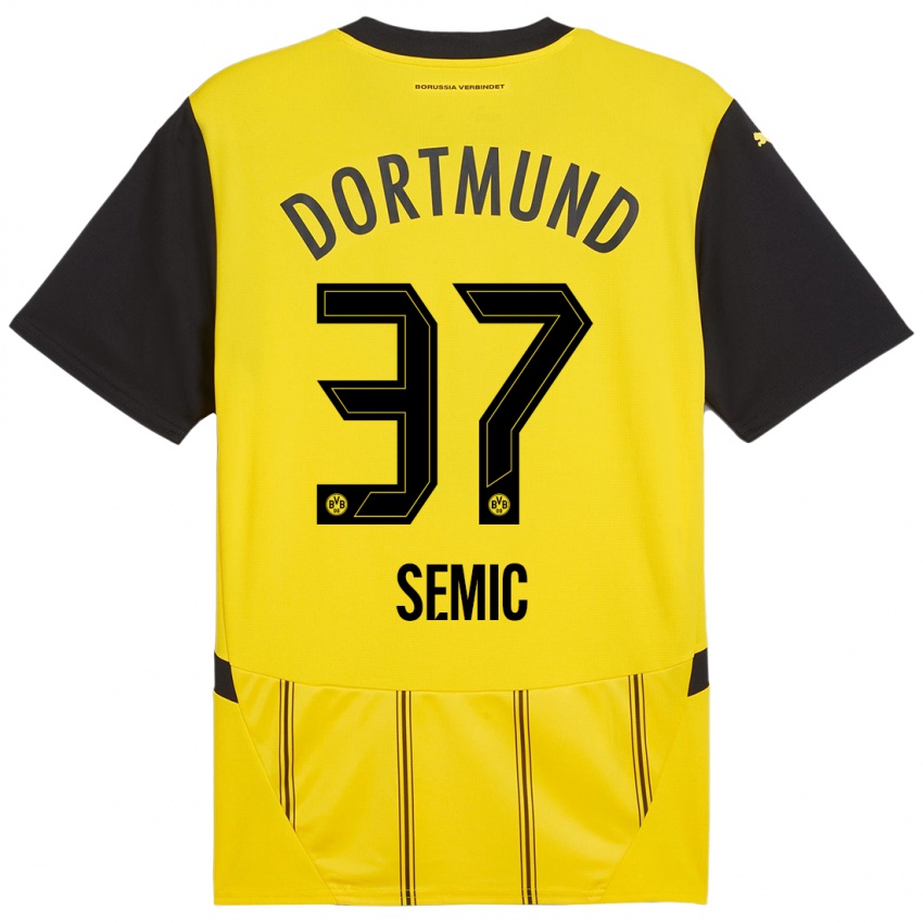 Uomo Maglia Lion Semic #37 Giallo Nero Kit Gara Home 2024/25 Maglietta