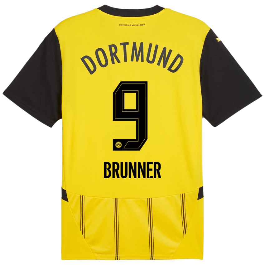 Uomo Maglia Paris Brunner #9 Giallo Nero Kit Gara Home 2024/25 Maglietta