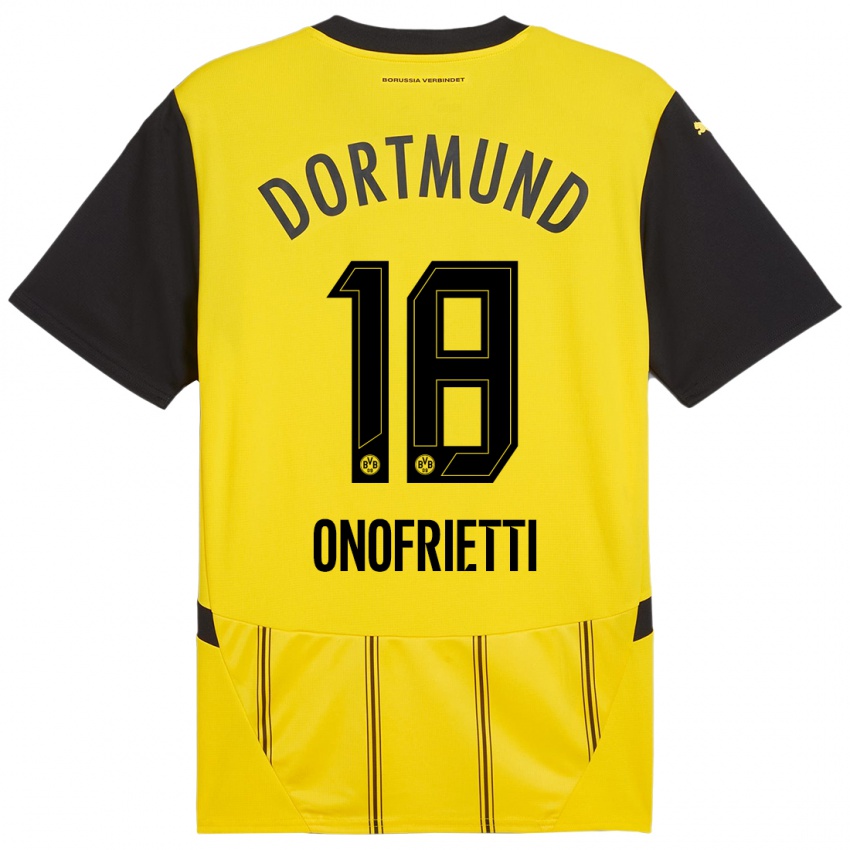 Uomo Maglia Vincenzo Onofrietti #18 Giallo Nero Kit Gara Home 2024/25 Maglietta