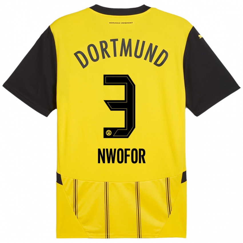 Uomo Maglia Jamie Nwofor #3 Giallo Nero Kit Gara Home 2024/25 Maglietta