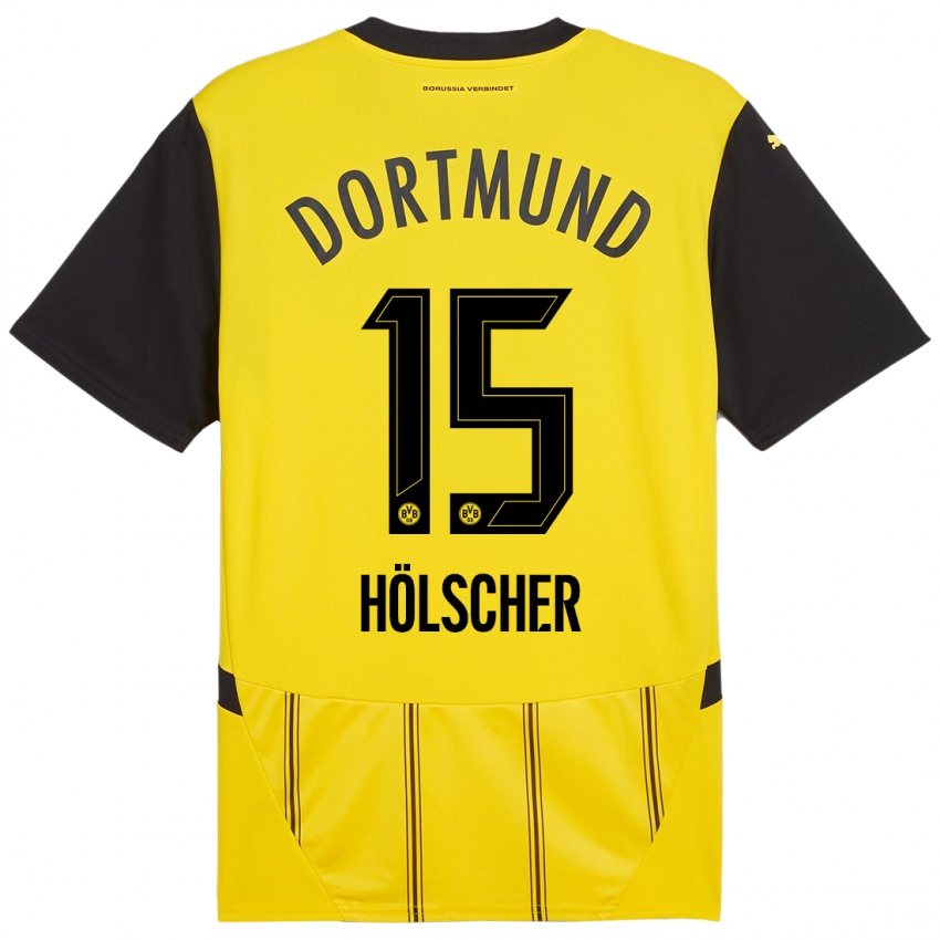 Uomo Maglia Mats Hölscher #15 Giallo Nero Kit Gara Home 2024/25 Maglietta