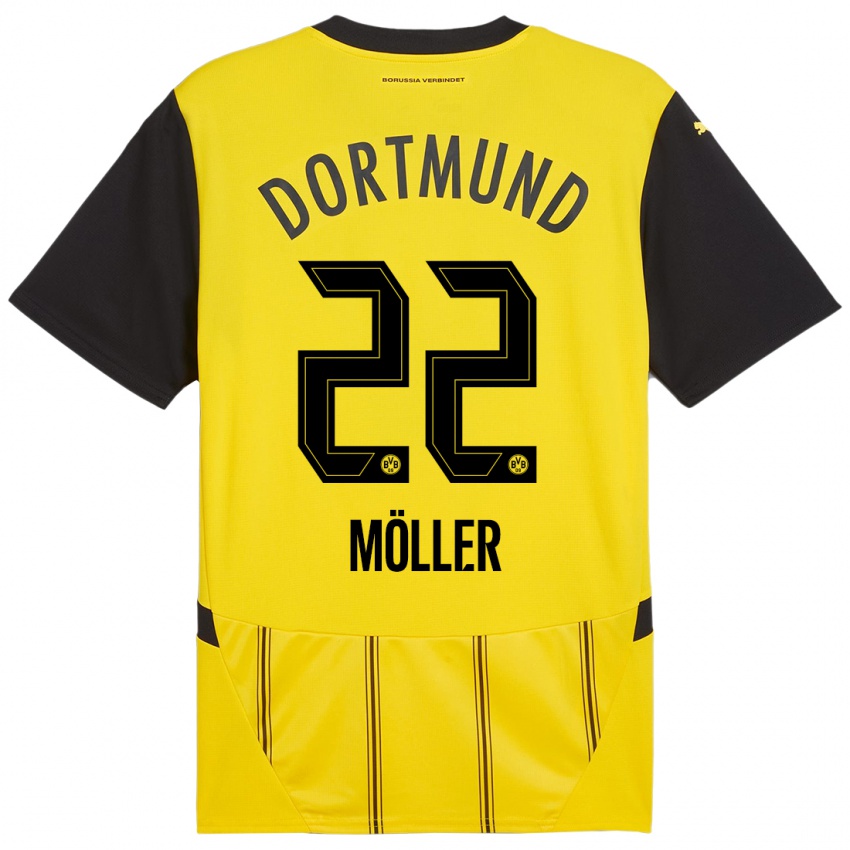 Uomo Maglia Paul Möller #22 Giallo Nero Kit Gara Home 2024/25 Maglietta