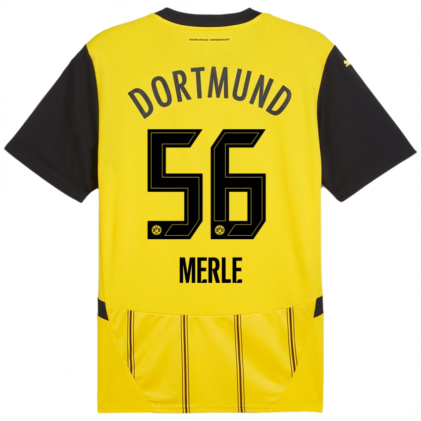 Uomo Maglia Albers Merle #56 Giallo Nero Kit Gara Home 2024/25 Maglietta