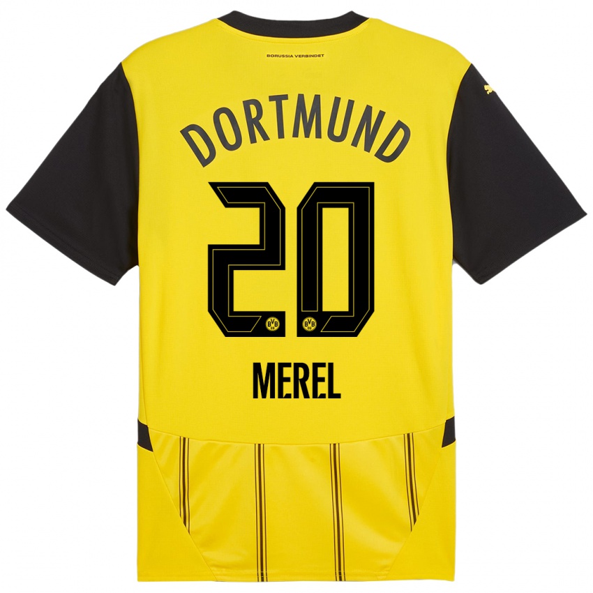 Uomo Maglia Freriks Merel #20 Giallo Nero Kit Gara Home 2024/25 Maglietta