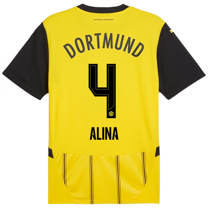 Uomo Maglia Grijseels Alina #4 Giallo Nero Kit Gara Home 2024/25 Maglietta