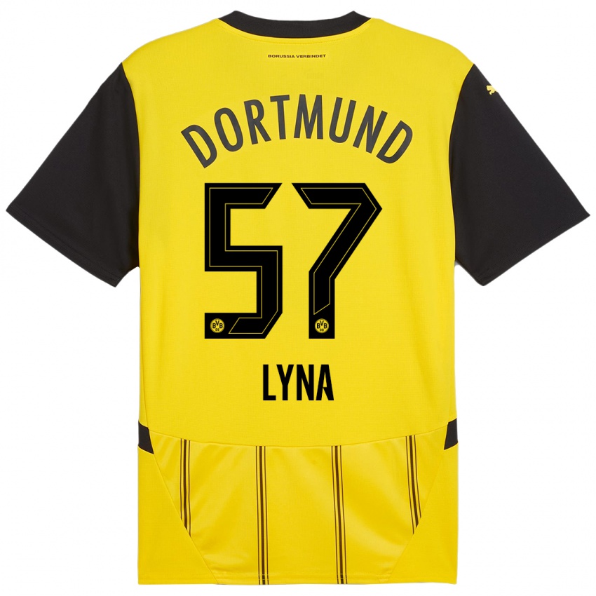 Uomo Maglia Schwarz Lyna #57 Giallo Nero Kit Gara Home 2024/25 Maglietta