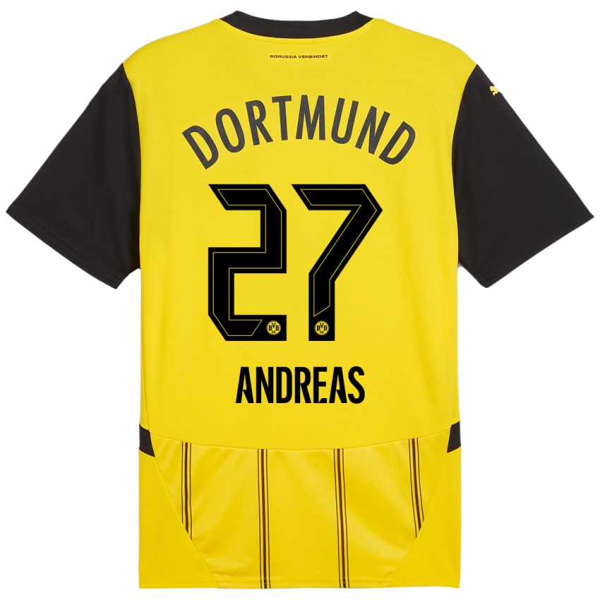 Uomo Maglia Kuno Andreas #27 Giallo Nero Kit Gara Home 2024/25 Maglietta