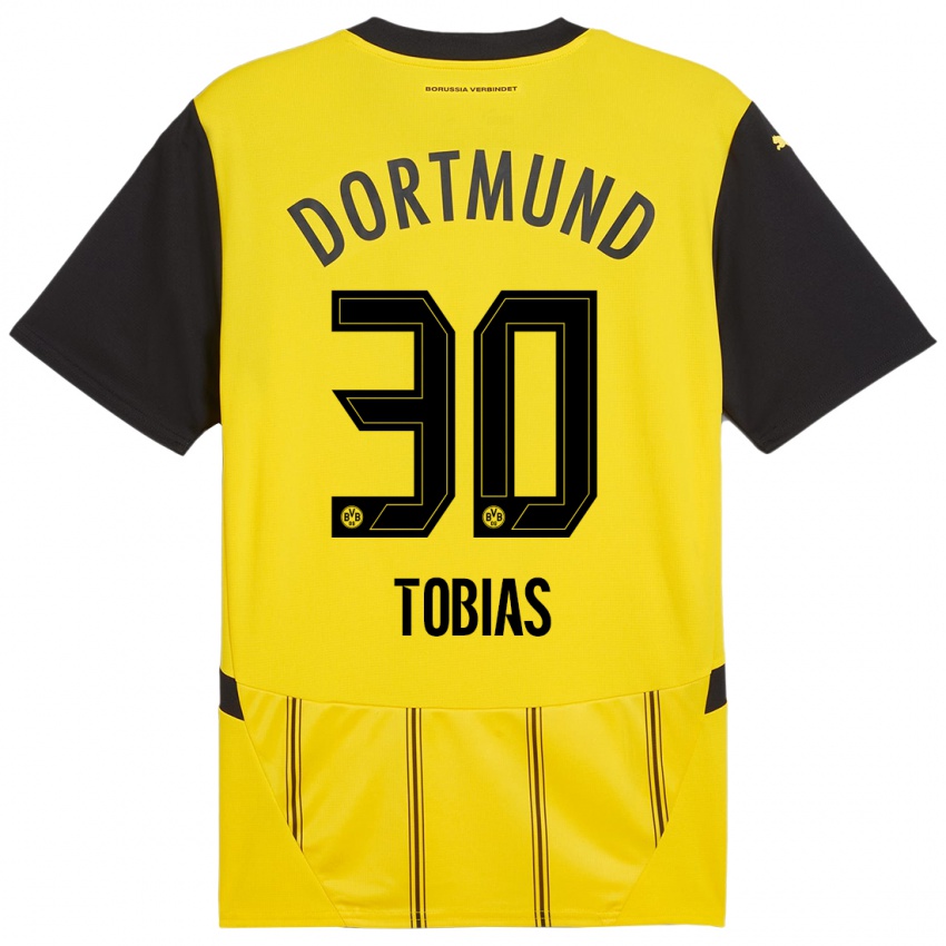 Uomo Maglia Vogt Tobias #30 Giallo Nero Kit Gara Home 2024/25 Maglietta