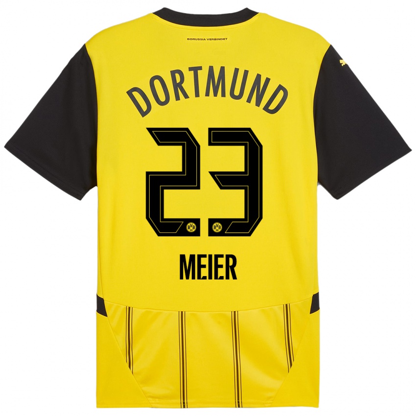 Uomo Maglia Maximilian Meier #23 Giallo Nero Kit Gara Home 2024/25 Maglietta