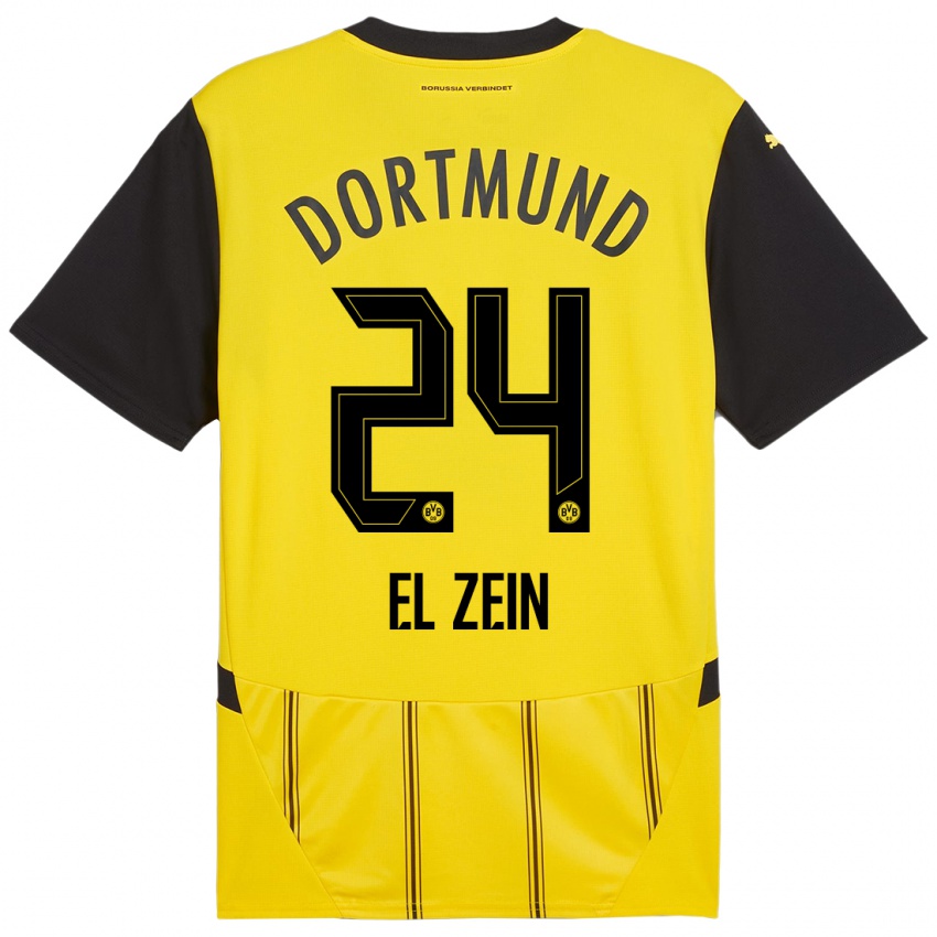 Uomo Maglia Abu-Bekir Omer El-Zein #24 Giallo Nero Kit Gara Home 2024/25 Maglietta