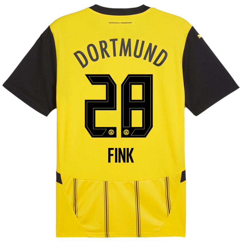 Uomo Maglia Bradley Fink #28 Giallo Nero Kit Gara Home 2024/25 Maglietta