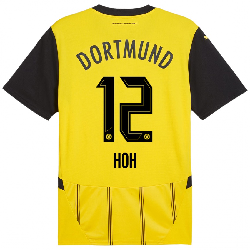 Uomo Maglia Hendrik Hoh #12 Giallo Nero Kit Gara Home 2024/25 Maglietta