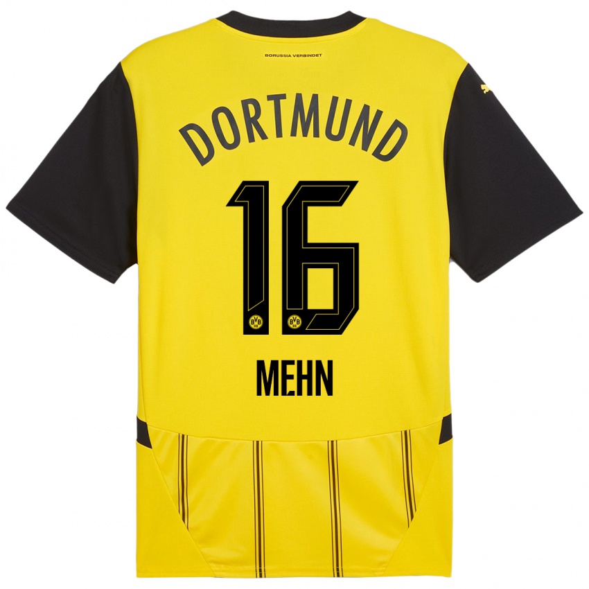 Uomo Maglia Phil Josef Mehn #16 Giallo Nero Kit Gara Home 2024/25 Maglietta