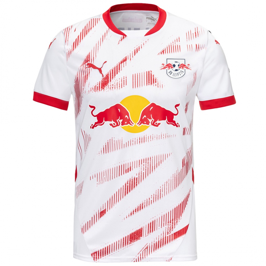 Uomo Maglia Xavi Simons #10 Bianco Rosso Kit Gara Home 2024/25 Maglietta