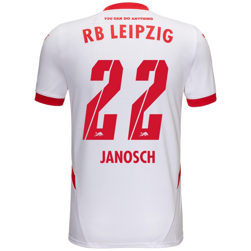 Uomo Maglia Luca Janosch #22 Bianco Rosso Kit Gara Home 2024/25 Maglietta