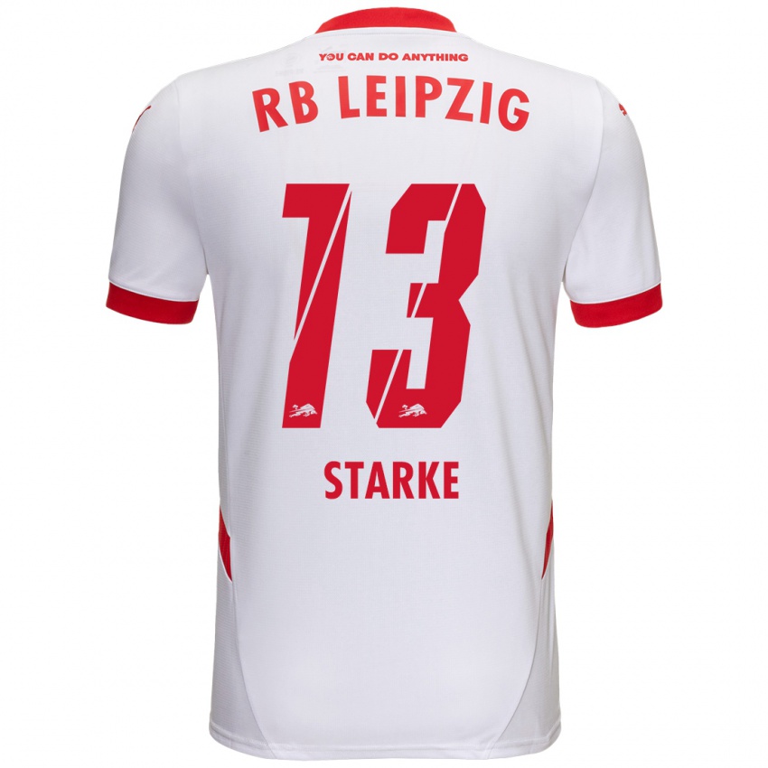 Uomo Maglia Sandra Starke #13 Bianco Rosso Kit Gara Home 2024/25 Maglietta