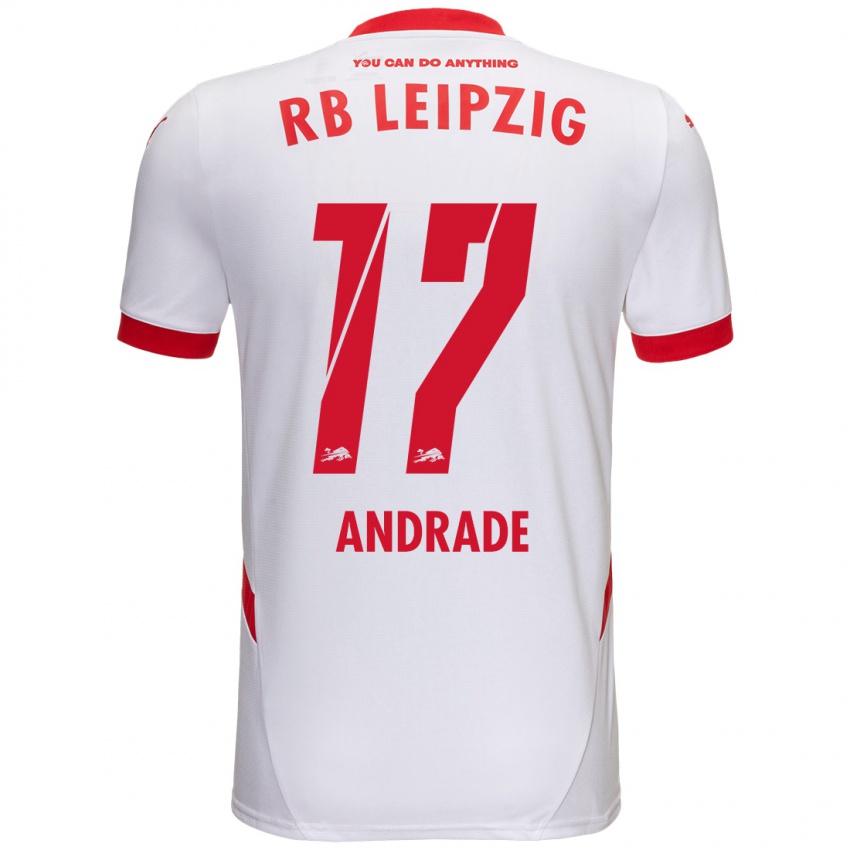 Uomo Maglia Lydia Andrade #17 Bianco Rosso Kit Gara Home 2024/25 Maglietta