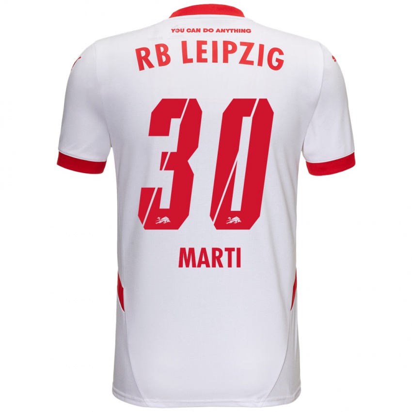 Uomo Maglia Lara Marti #30 Bianco Rosso Kit Gara Home 2024/25 Maglietta