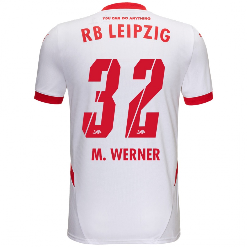 Uomo Maglia Mia Werner #32 Bianco Rosso Kit Gara Home 2024/25 Maglietta