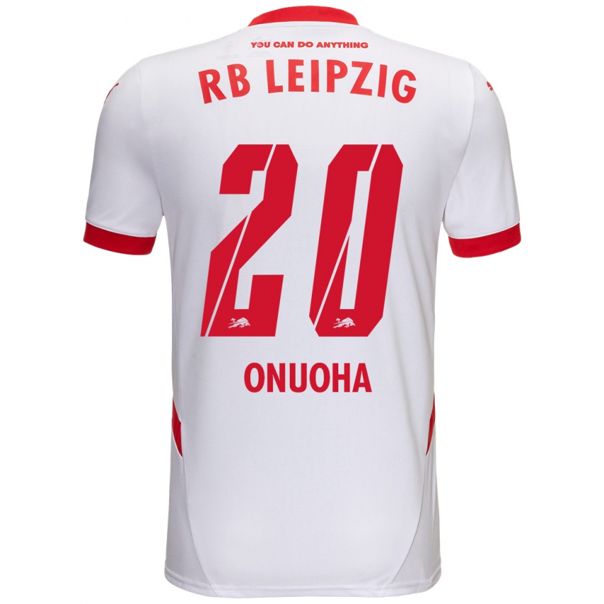 Uomo Maglia Chilohem Onuoha #20 Bianco Rosso Kit Gara Home 2024/25 Maglietta