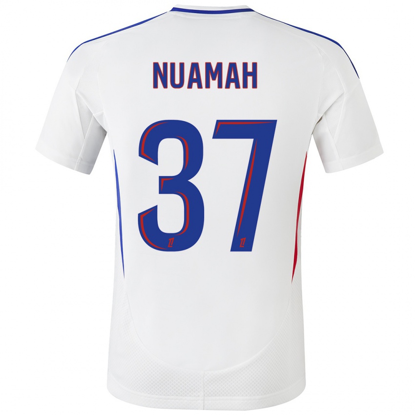 Uomo Maglia Ernest Nuamah #37 Bianco Blu Kit Gara Home 2024/25 Maglietta