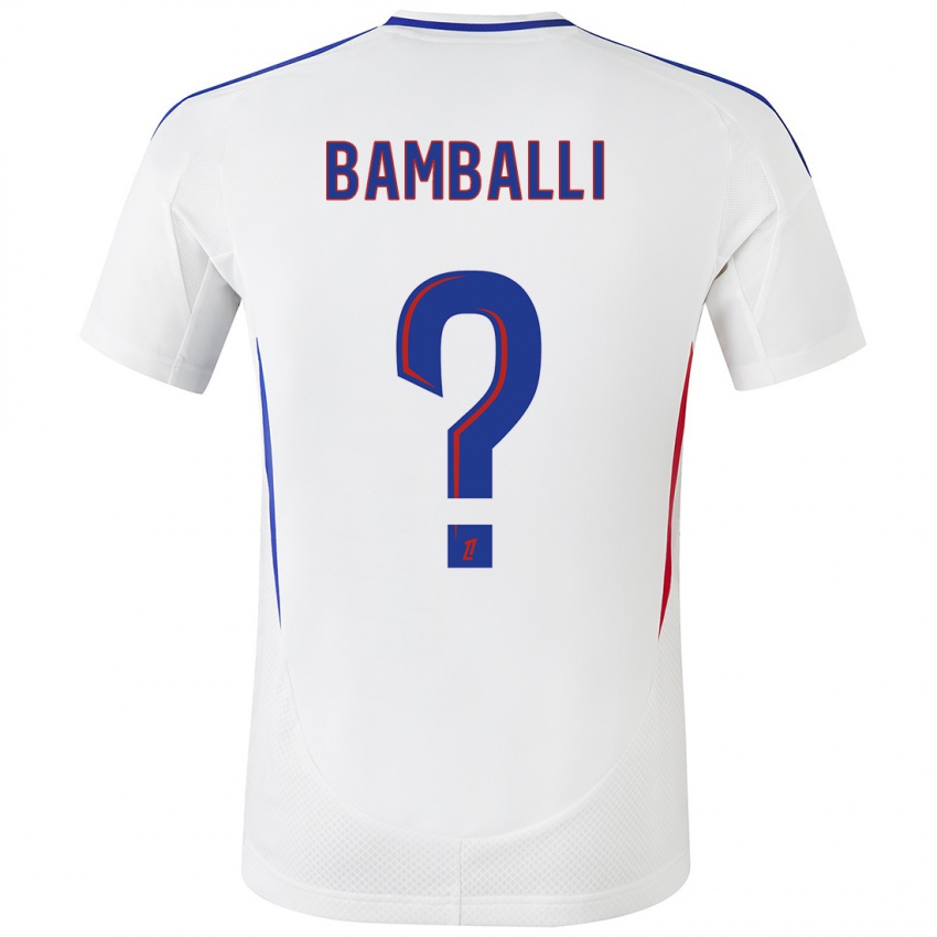 Uomo Maglia Léo Bamballi #0 Bianco Blu Kit Gara Home 2024/25 Maglietta